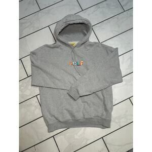 Golf Wang Men’s Embroidered 3D Hoodie Sweatshirt Sz L gray Tyler The Creator